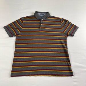 Tommy Hilfiger Men Stripe Polo Shirt Size: 2XL